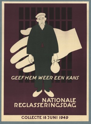 1949 - Affiche voor de jaarlijkse nationale collecte tgen behoeve van de reclassering